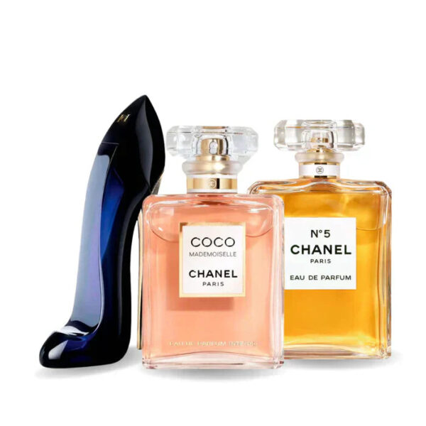 Bundle of 3 Fragrances GOOD GIRL, COCO MADEMOISELLE y Chanel Nº5 100ml