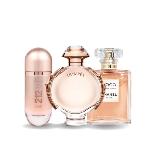 Bundle of 3 Fragrances Carolina Herrera 212 VIP ROSÉ, Paco Rabanne OLYMPÉA, Chanel COCO MADEMOISELLE (Eau de Parfum)