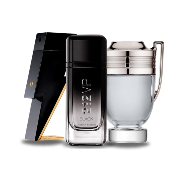 Bundle of 3 Fragrances BAD BOY, 212 VIP BLACK y Paco Rabanne INVICTUS (Eau de Parfum)