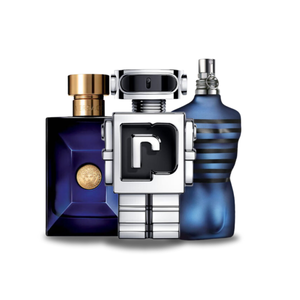Bundle of 3 Fragrances Versace DYLAN BLUE, Paco Rabanne PHANTOM y Jean Paul Gaultier ULTRA MALE 100ml